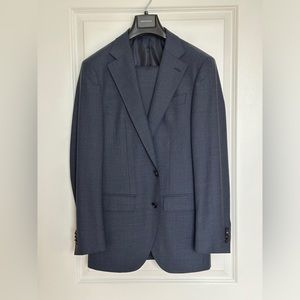 Spier & Mackay Suit - 36R - Guabello - Blue Mix Sharkskin - Super 130's